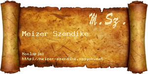 Meizer Szendike névjegykártya